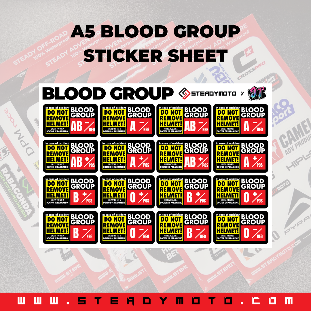 STEADY A5 Sticker Sheet Blood Group