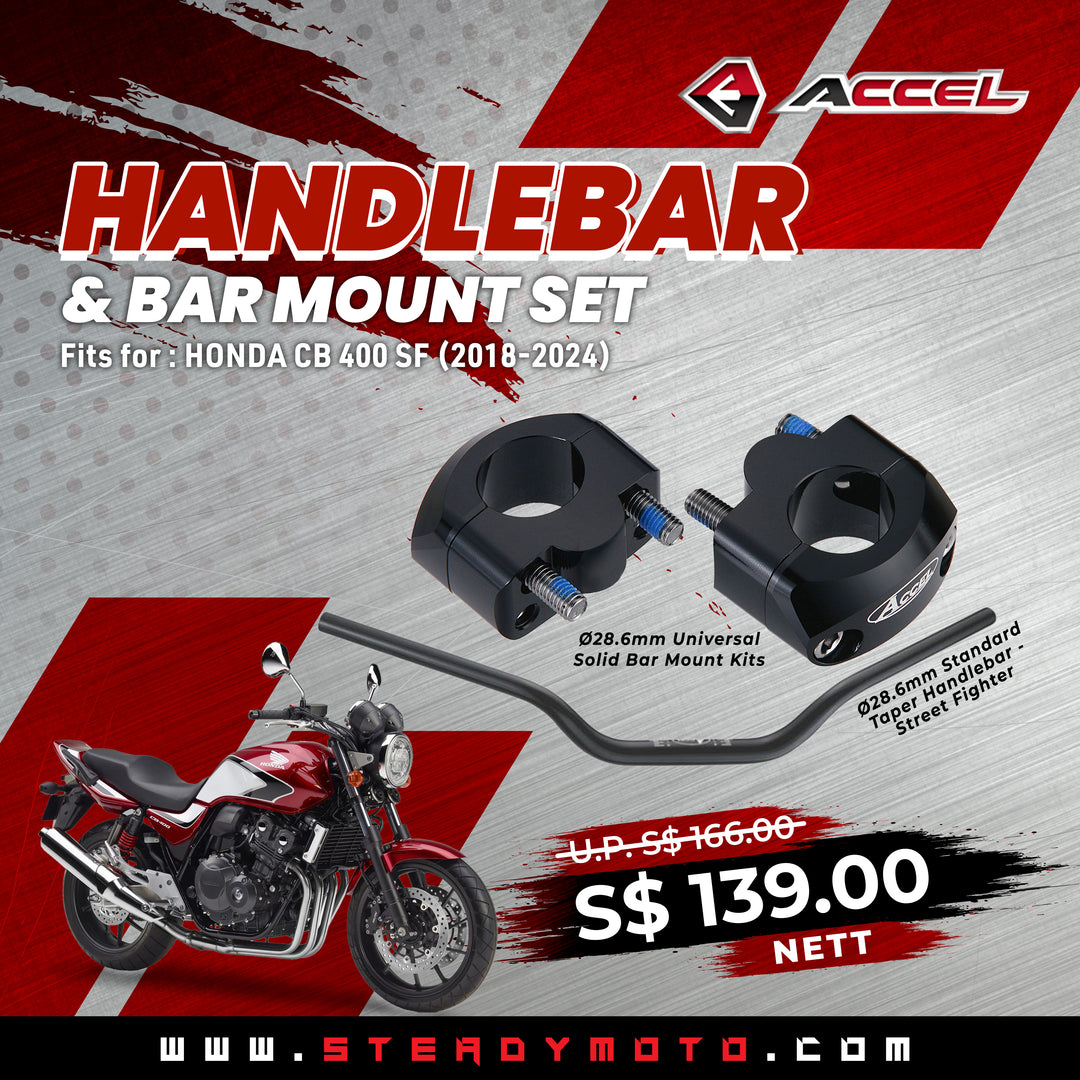 ACCEL Handlebar & Bar Mount Set for HONDA CB 400 SF (2018-2024)