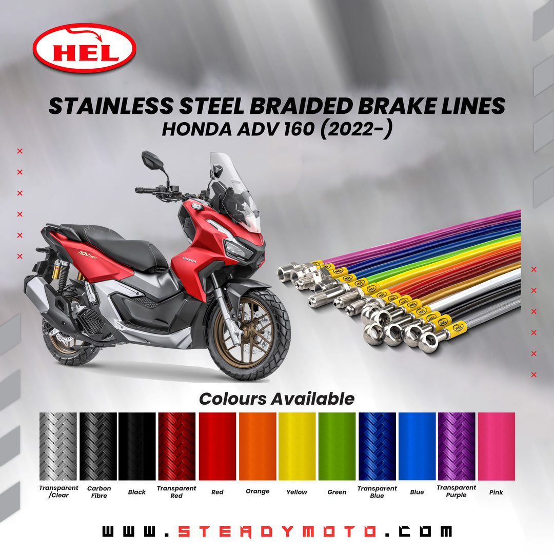 HEL Stainless Steel Braided Brake Lines for HONDA ADV 160 (2022-)