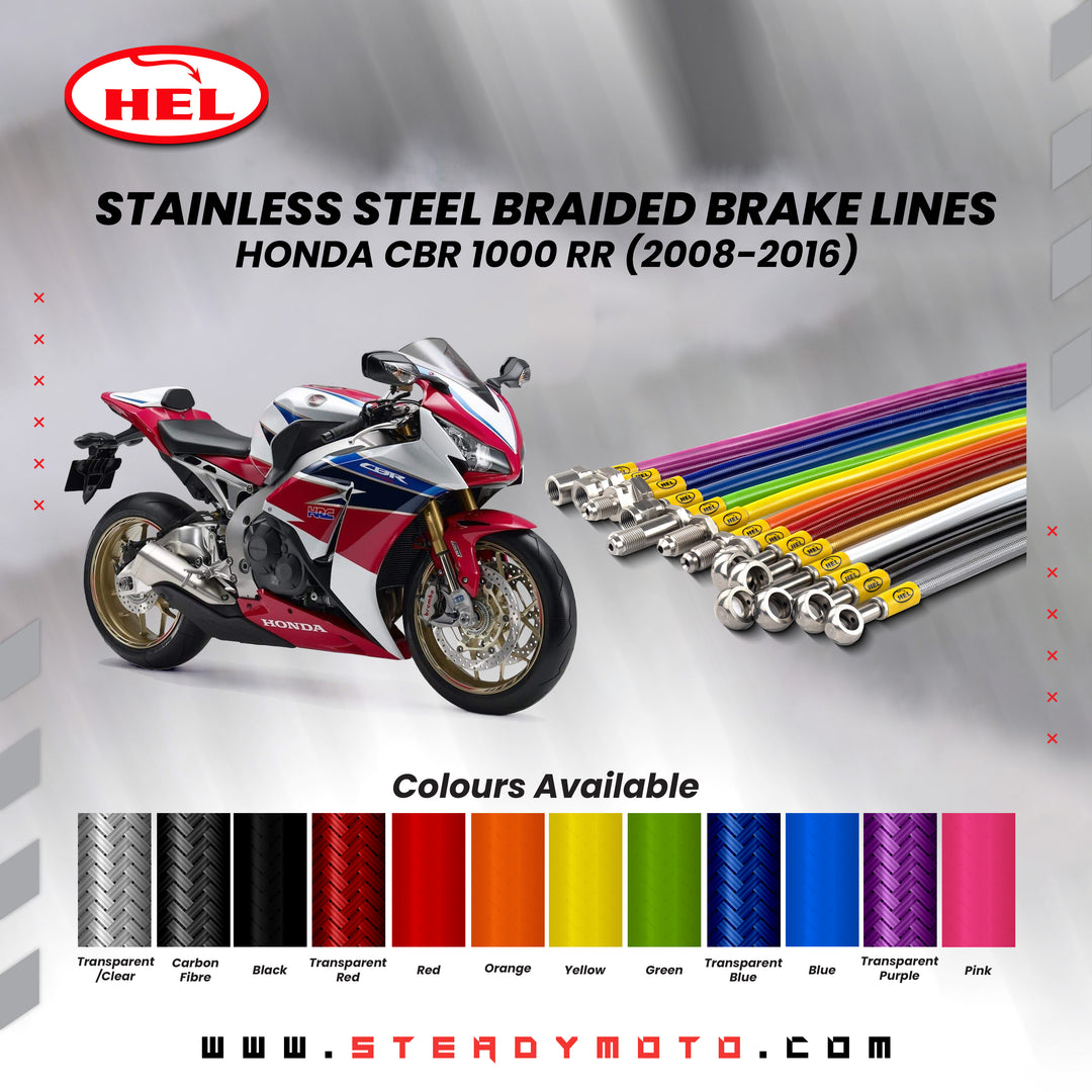 HEL Stainless Steel Braided Brake Lines for HONDA CBR 1000 RR (2008-2016)
