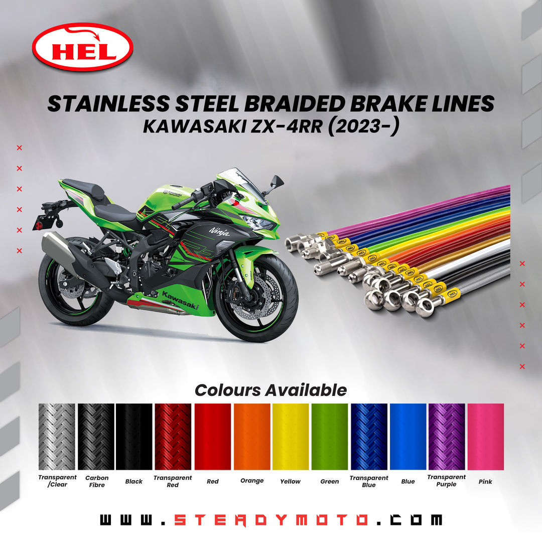 HEL Stainless Steel Braided Brake Lines for KAWASAKI ZX-4RR (2023-)