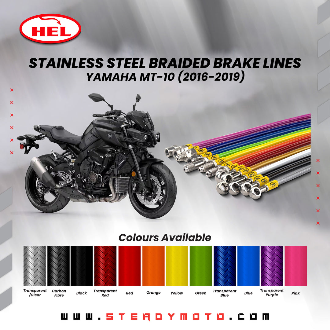 HEL Stainless Steel Braided Brake Lines for YAMAHA MT-10 (2016-2019)