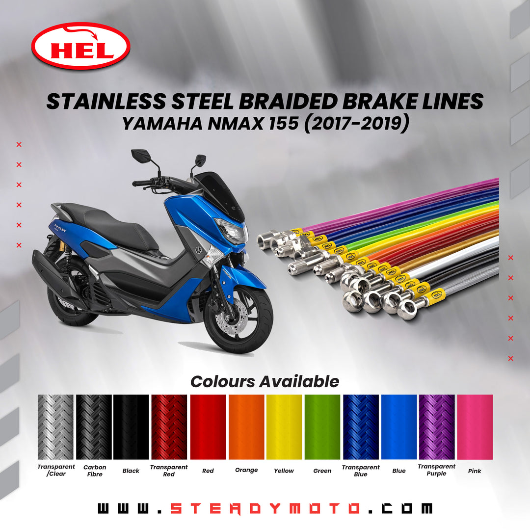 HEL Stainless Steel Braided Brake Lines for YAMAHA N-MAX 155 (2017-2019)