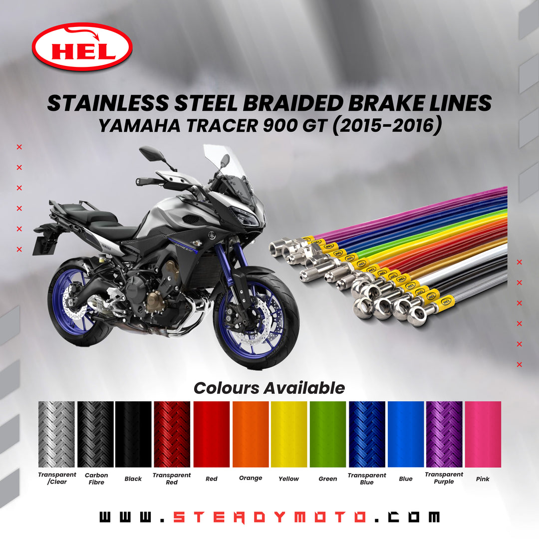 HEL Stainless Steel Braided Brake Lines for YAMAHA TRACER 900 GT (2015-2016)