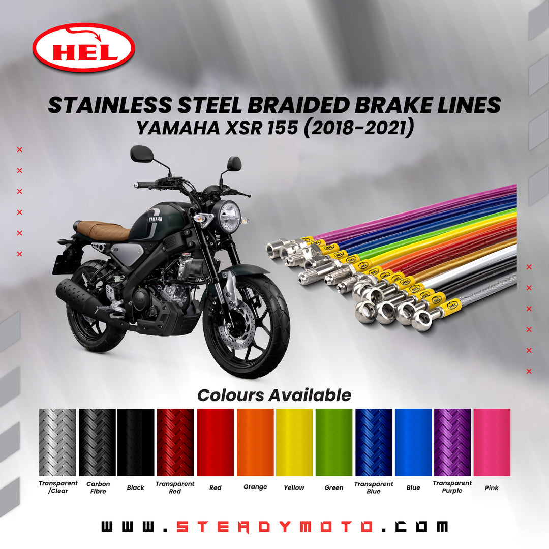HEL Stainless Steel Braided Brake Lines for YAMAHA XSR 155 (2018-2021)
