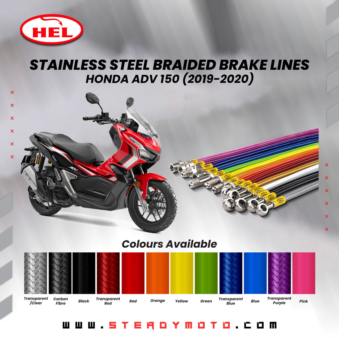 HEL Stainless Steel Braided Brake Lines for HONDA ADV 150 (2019-2020)