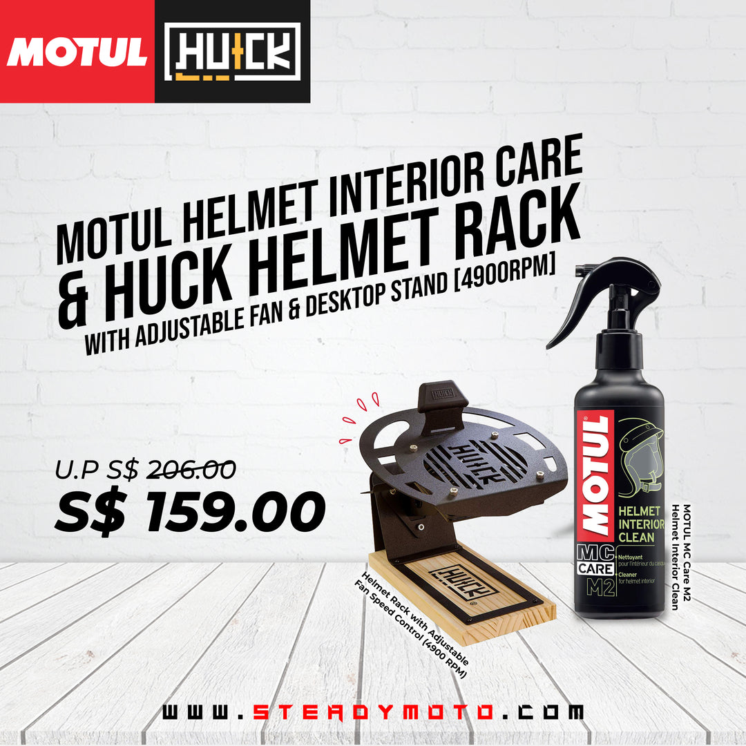 MOTUL Helmet Care x HUCK Helmet Rack with Adjustable Fan (4900RPM) Set