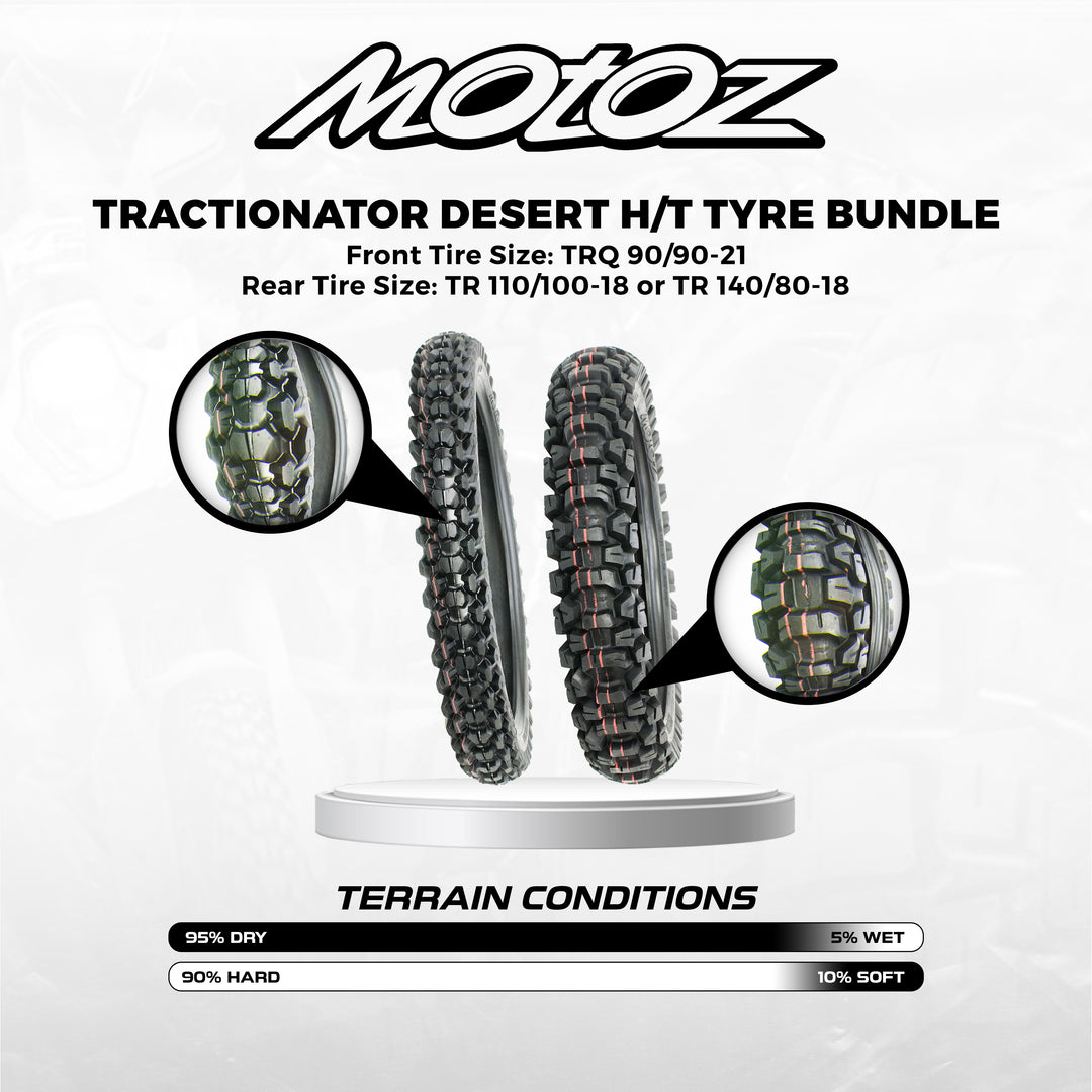 MOTOZ TRACTIONATOR DESERT H/T Tyre Bundle for Enduro Bikes