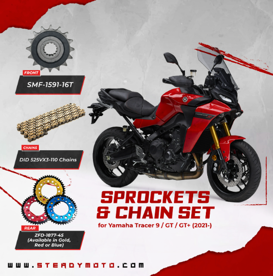 ZF Sprockets & DID Chain Set for YAMAHA Tracer 9 / GT / GT+ (2021-)
