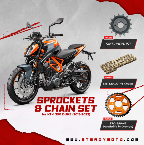 ZF Sprockets & DID Chain Set For KTM 390 Duke (2013-2023)