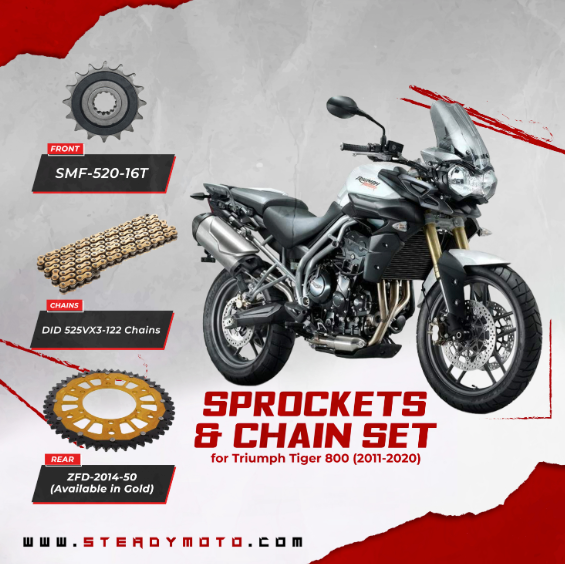 ZF Sprockets & Chain Set for TRIUMPH Tiger 800 (2011-2020)