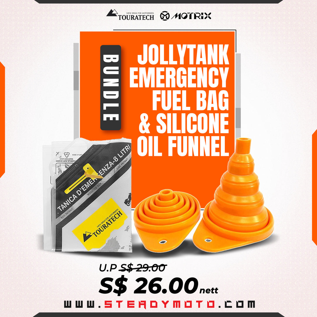 Jollytank Emergency Fuel Bag & Silicone Oil Funnel Set
