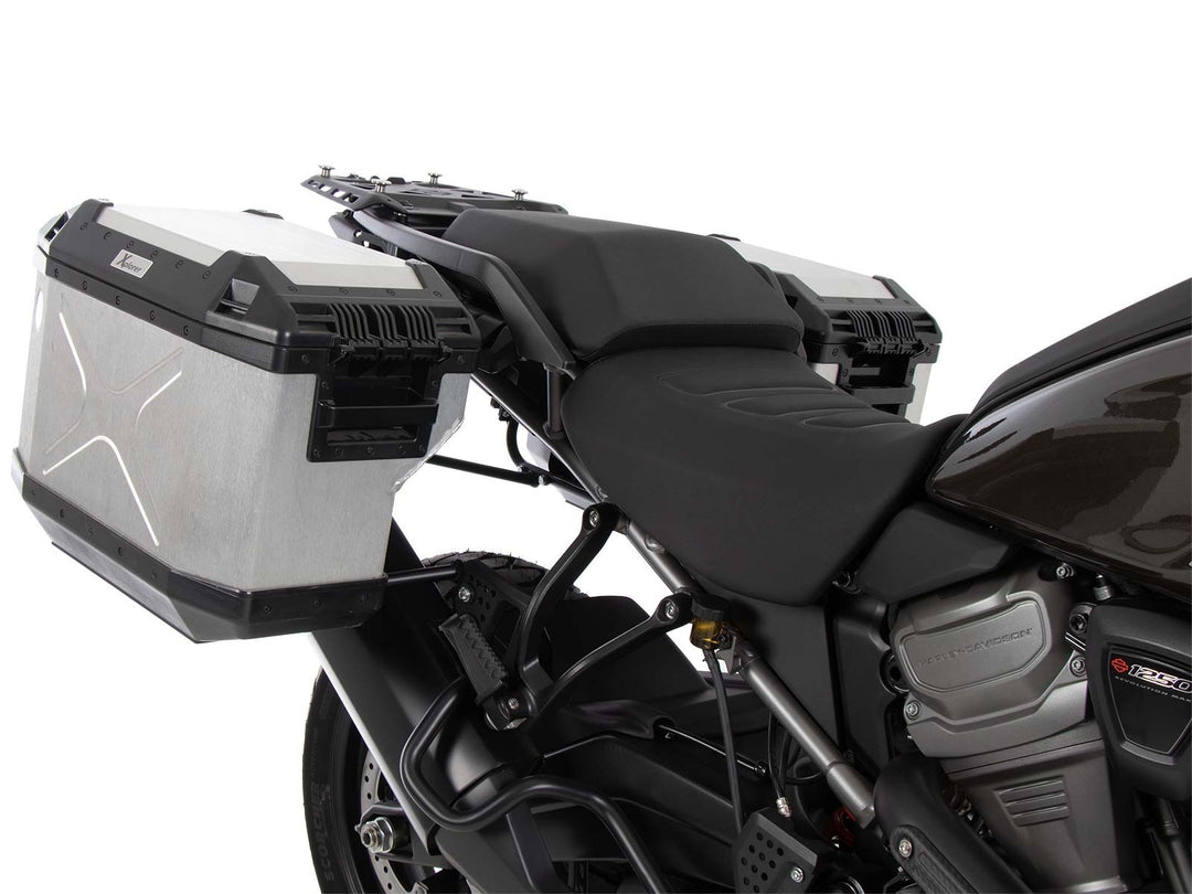 SideCarrier Cutout incl. XPLORER Silver Sideboxes for HARLEY-DAVIDSON 1250 Pan America (2021-)