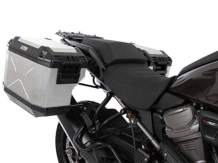 SideCarrier Cutout incl. XPLORER Silver Sideboxes for HARLEY-DAVIDSON 1250 Pan America (2021-)