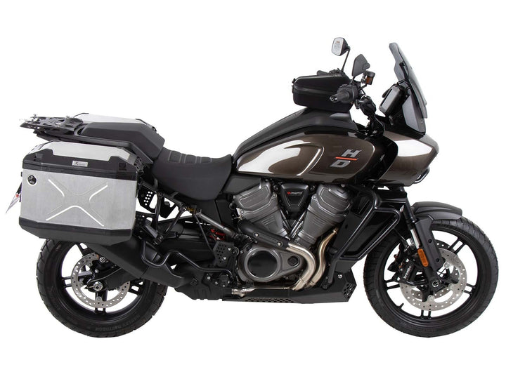 SideCarrier Cutout incl. XPLORER Silver Sideboxes for HARLEY-DAVIDSON 1250 Pan America (2021-)