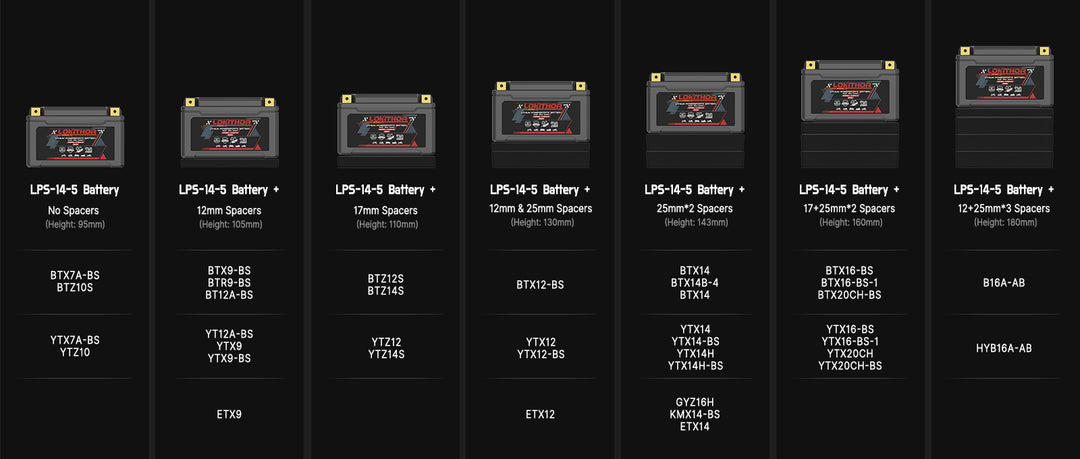 600A LPS14-5 LiFePO4 Motorcycle Battery