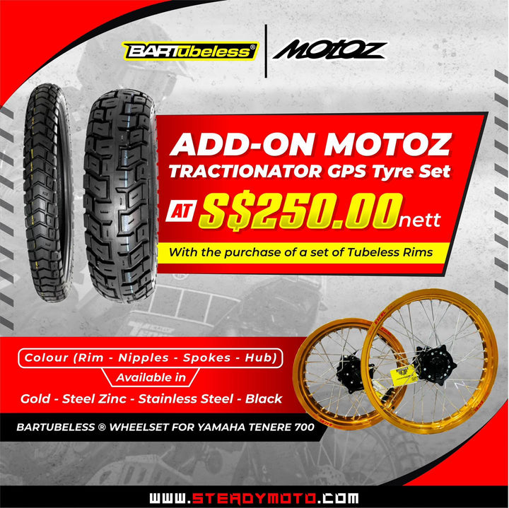 BARTUBELESS x MOTOZ Tractionator GPS Tyre Add-On Set