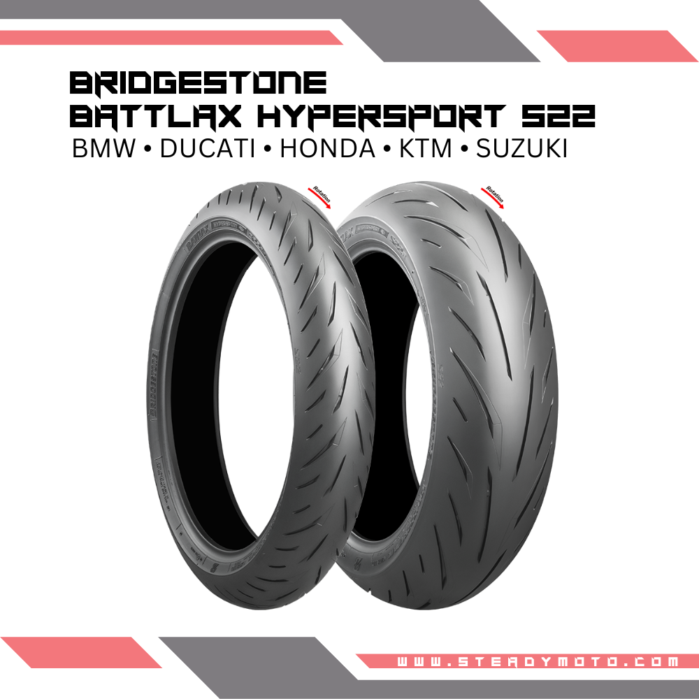 BRIDGESTONE Battlax Hypersport S22 Bundle for selected BMW, DUCATI, HONDA, KTM, SUZUKI & KAWASAKI models
