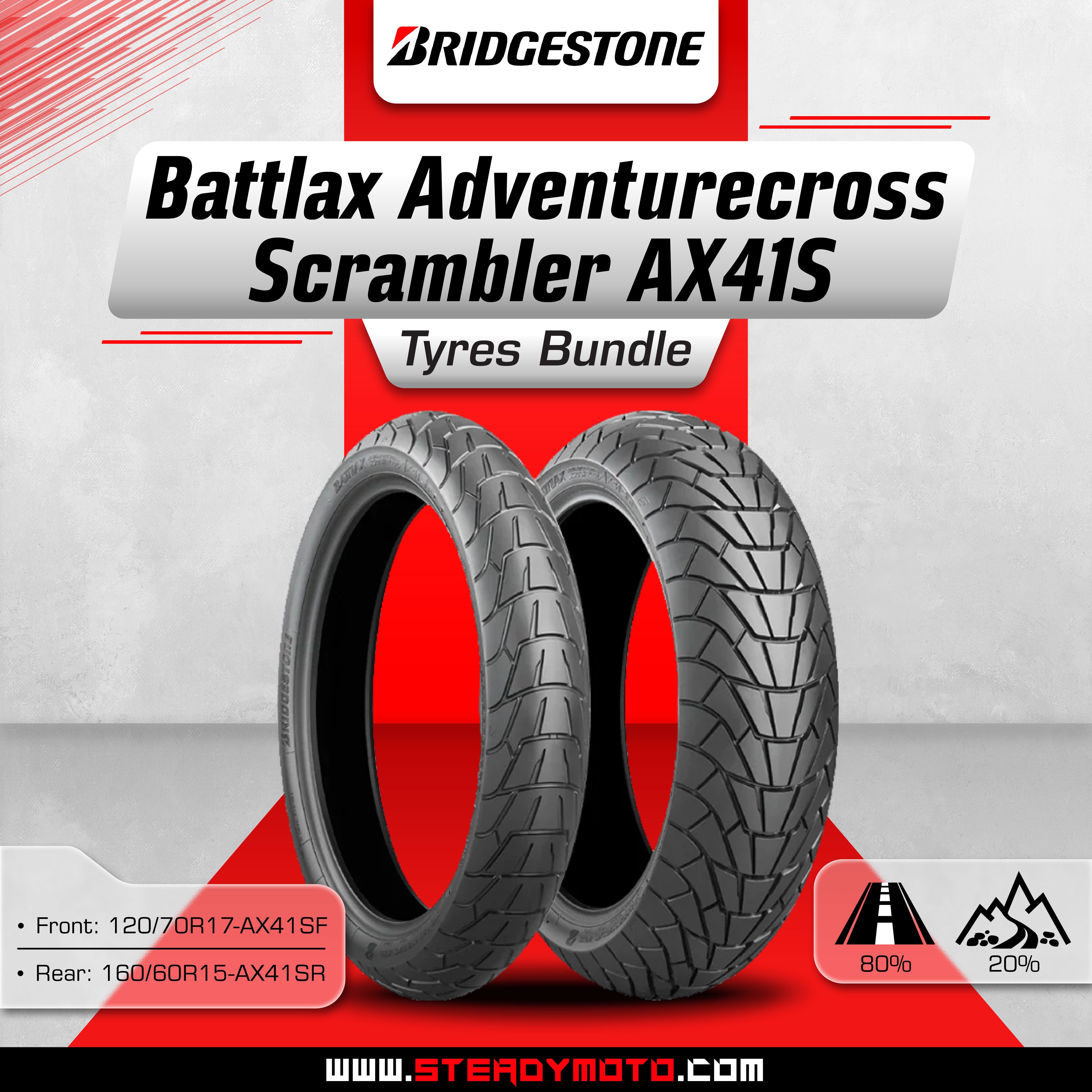 BRIDGESTONE Battlax ADVENTURECROSS Scrambler AX41S Bundle - F17