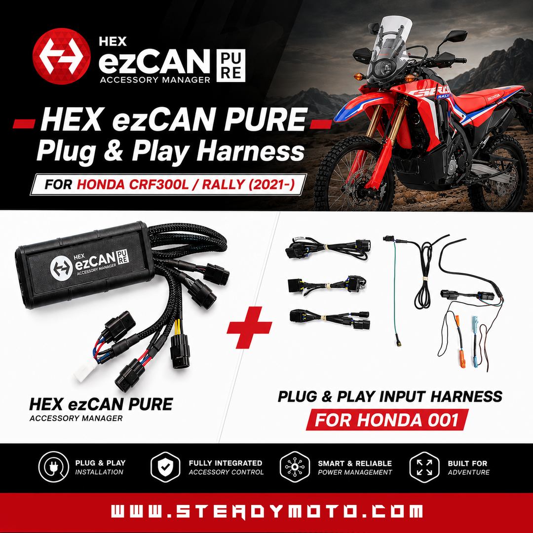 HEX ezCAN Pure with Plug & Play Harness for HONDA CRF 300 L / Rally (2021-)