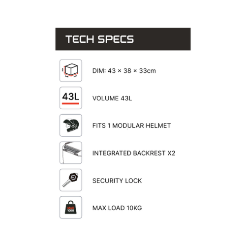 RANGER ADV Aluminium Top Case - 43L