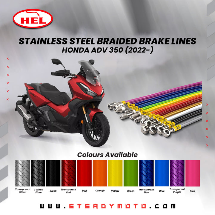 HEL Stainless Steel Braided Brake Lines for HONDA ADV 350 / FORZA 350 (2022-)