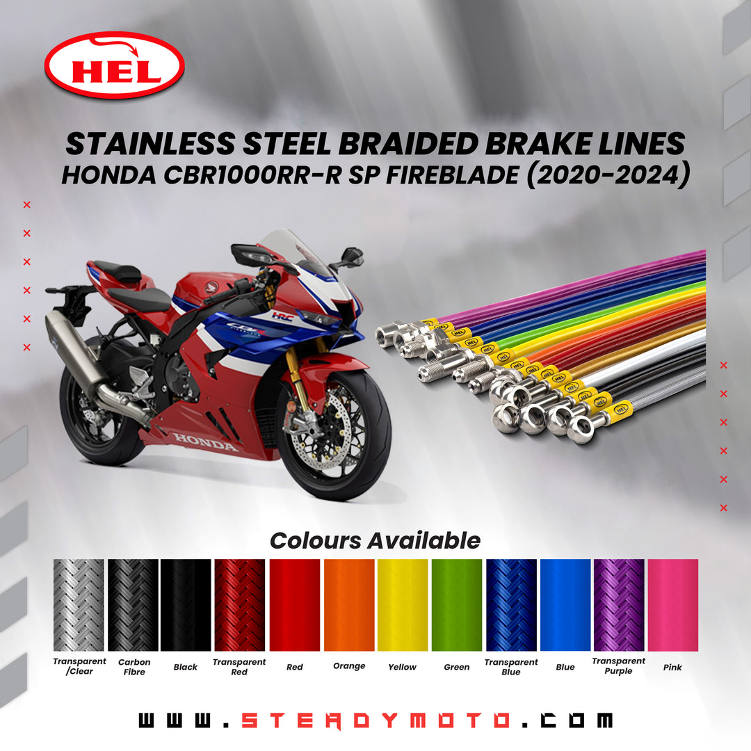 HEL Stainless Steel Braided Brake Lines for HONDA CBR 1000 RR-R (2020-2024)