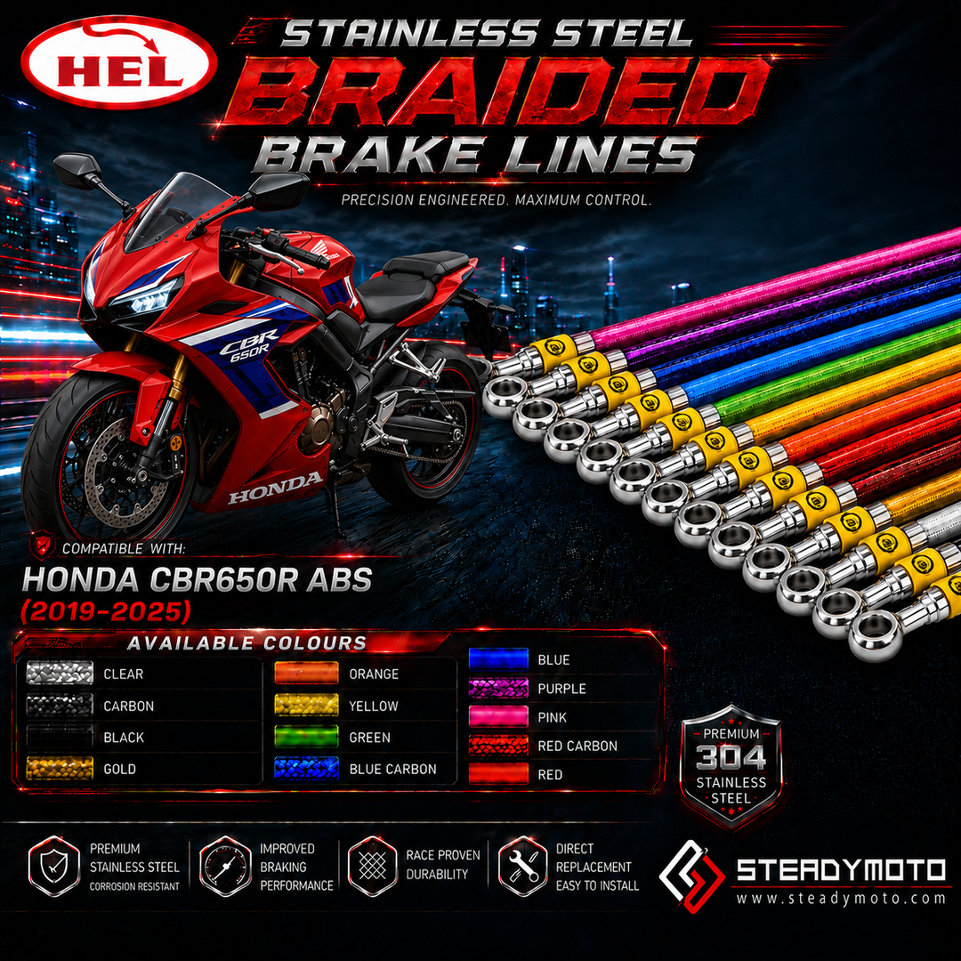 HEL Stainless Steel Braided Brake Lines for HONDA CBR 650 R ABS (2019-2025)