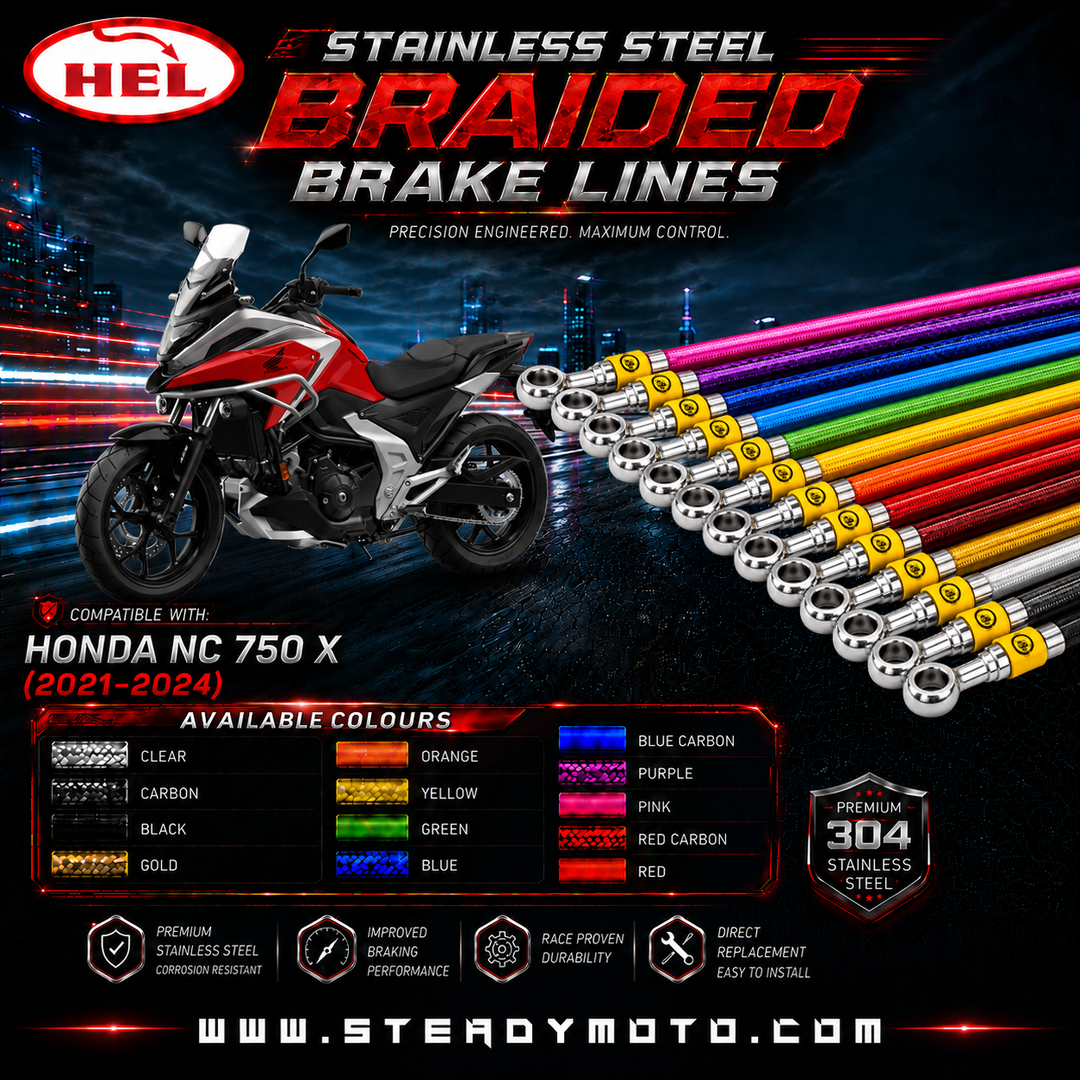 HEL Stainless Steel Braided Brake Lines for HONDA NC 750 X (2021-2024)