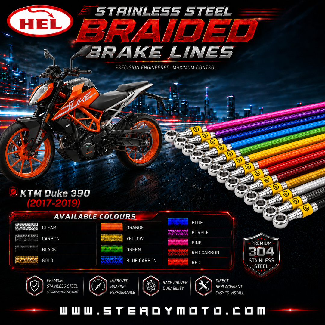 HEL Stainless Steel Braided Brake Lines for KTM 390 DUKE (2017-2019)
