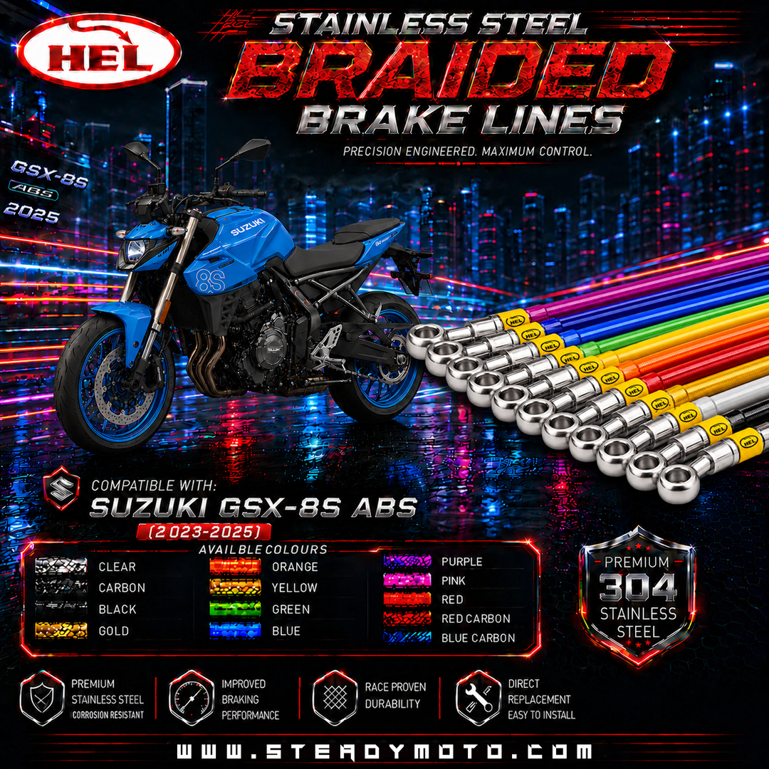 HEL Stainless Steel Braided Brake Lines for SUZUKI GSX-8S ABS (2023-2025)