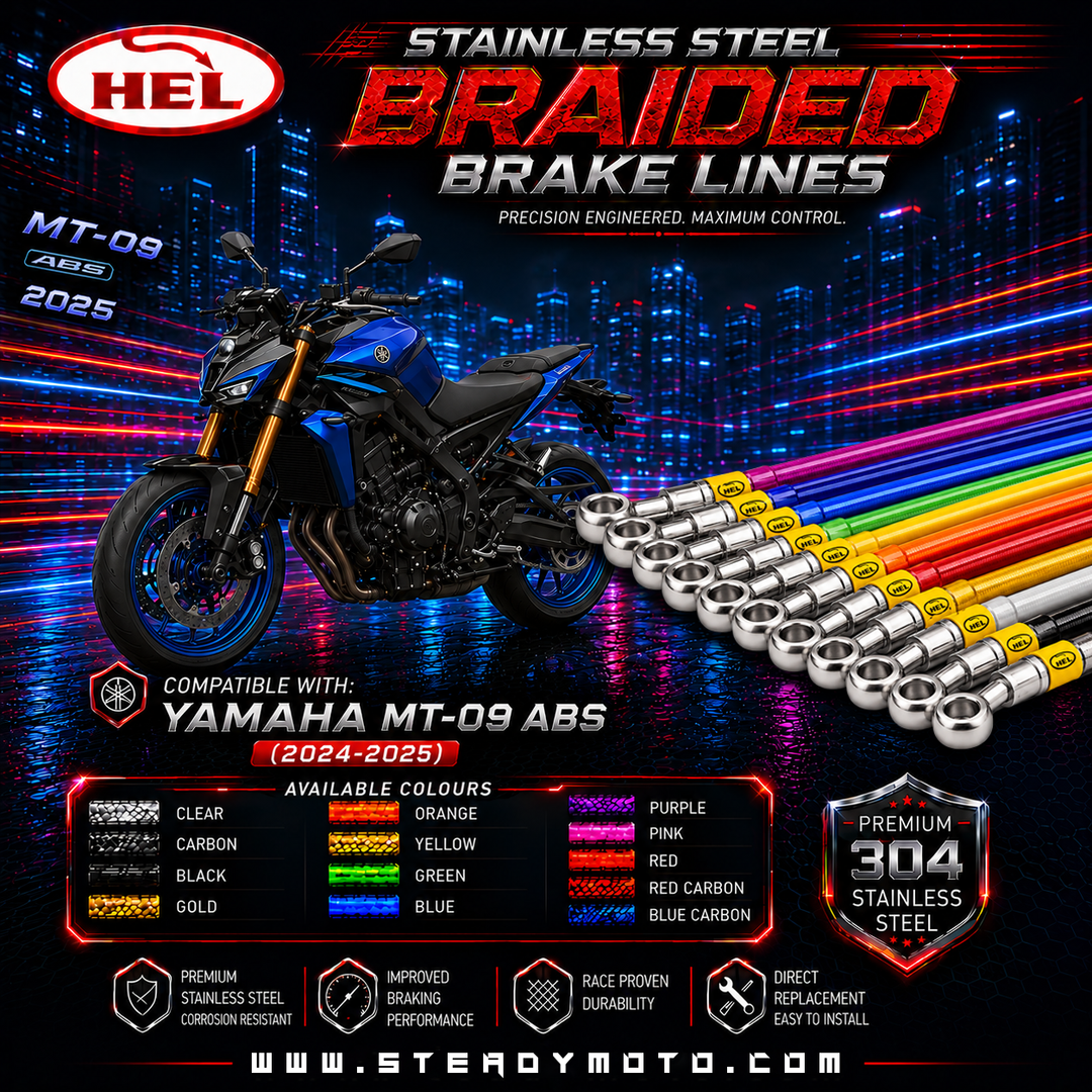 HEL Stainless Steel Braided Brake Lines for YAMAHA MT-09 ABS (2024-2025)