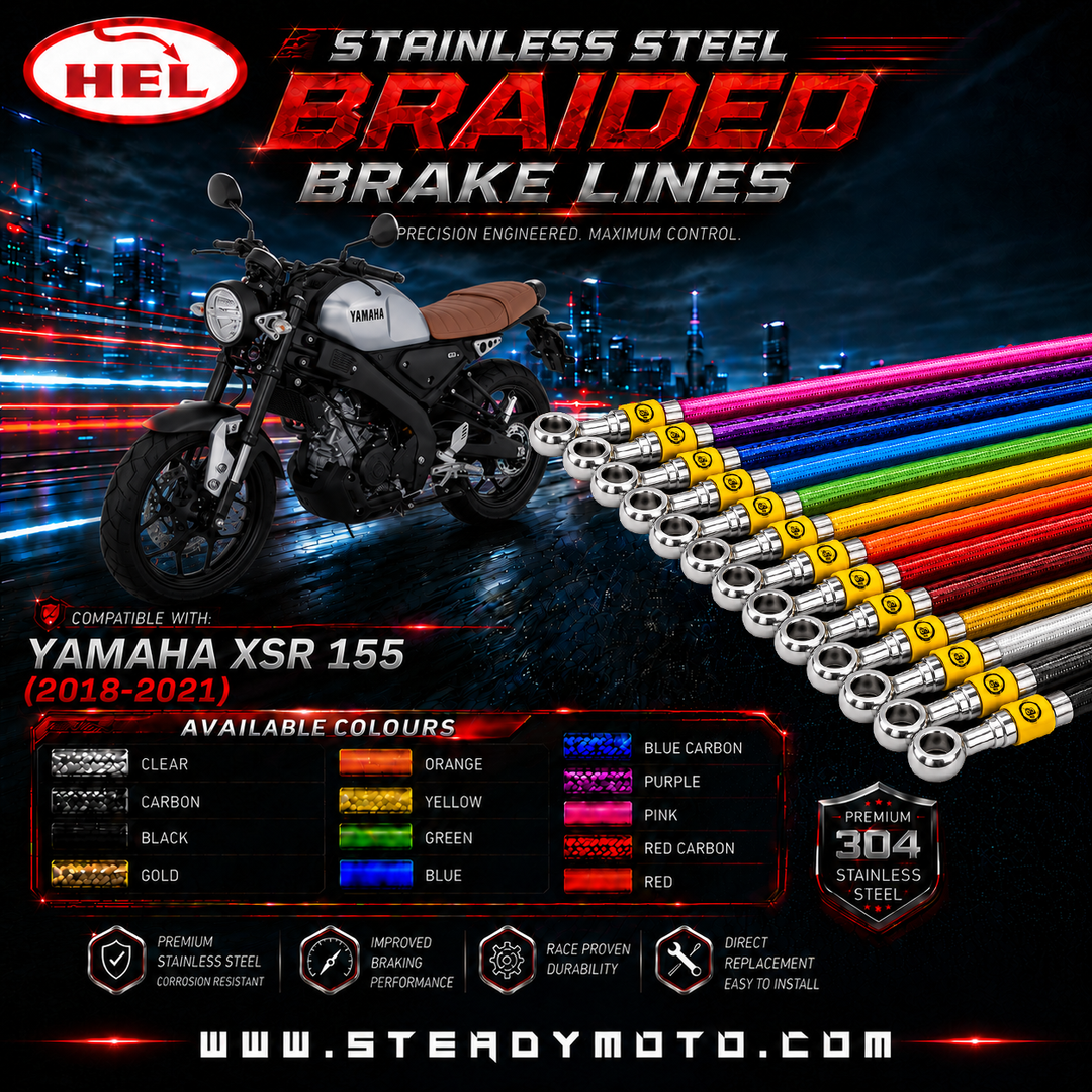 HEL Stainless Steel Braided Brake Lines for YAMAHA XSR 155 (2018-2021)