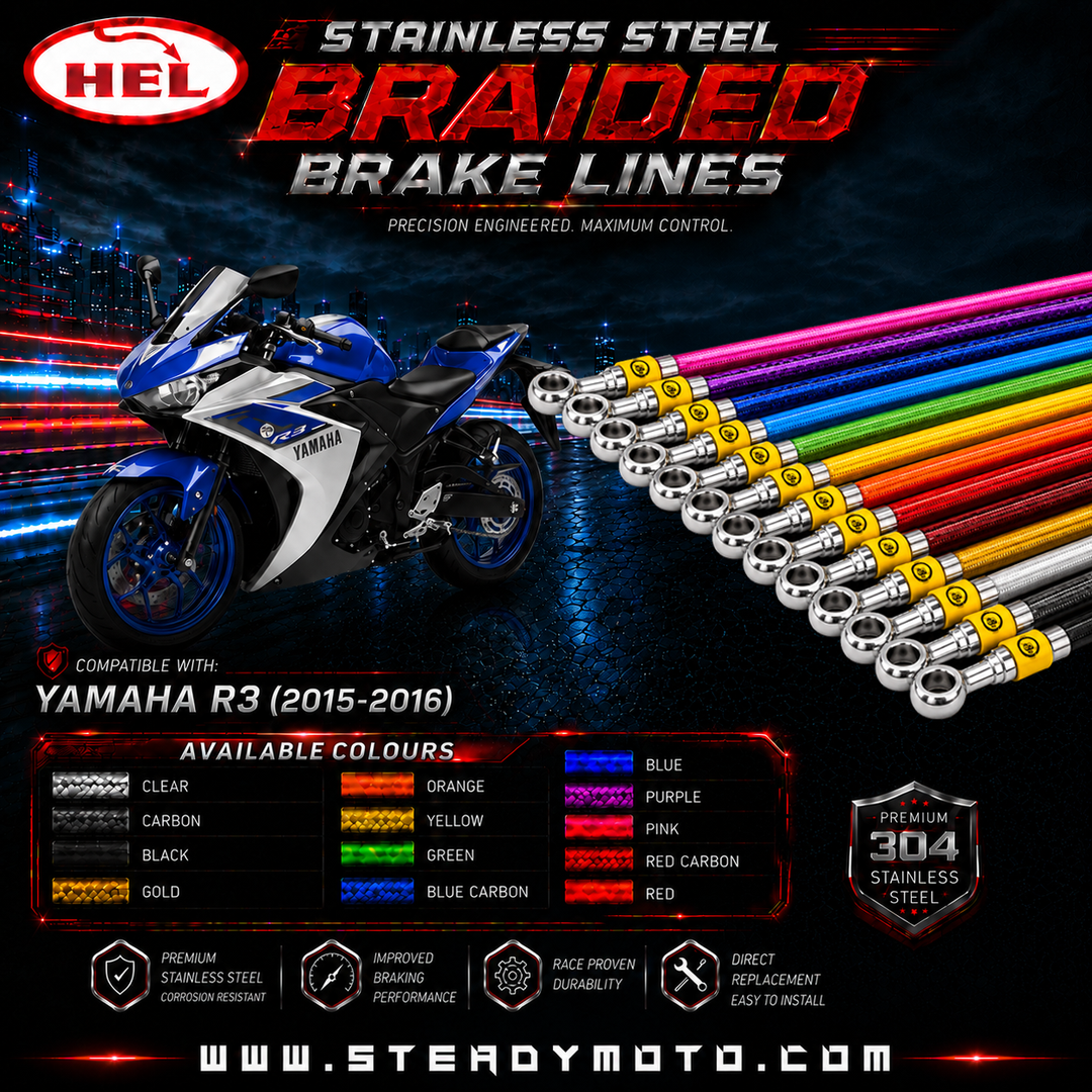 HEL Stainless Steel Braided Brake Lines for YAMAHA YZF R3 / MT-03 (2015-2016)