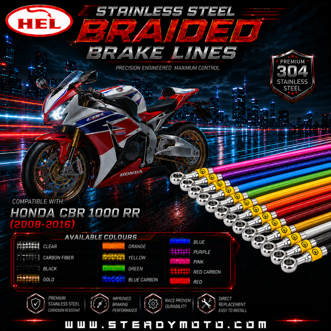 HEL Stainless Steel Braided Brake Lines for HONDA CBR 1000 RR (2008-2016)
