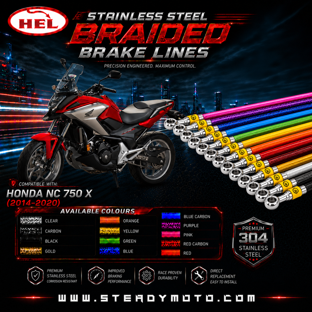HEL Stainless Steel Braided Brake Lines for HONDA NC 750 X (2014-2020)