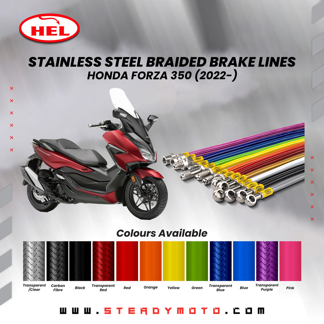 HEL Stainless Steel Braided Brake Lines for HONDA ADV 350 / FORZA 350 (2022-)