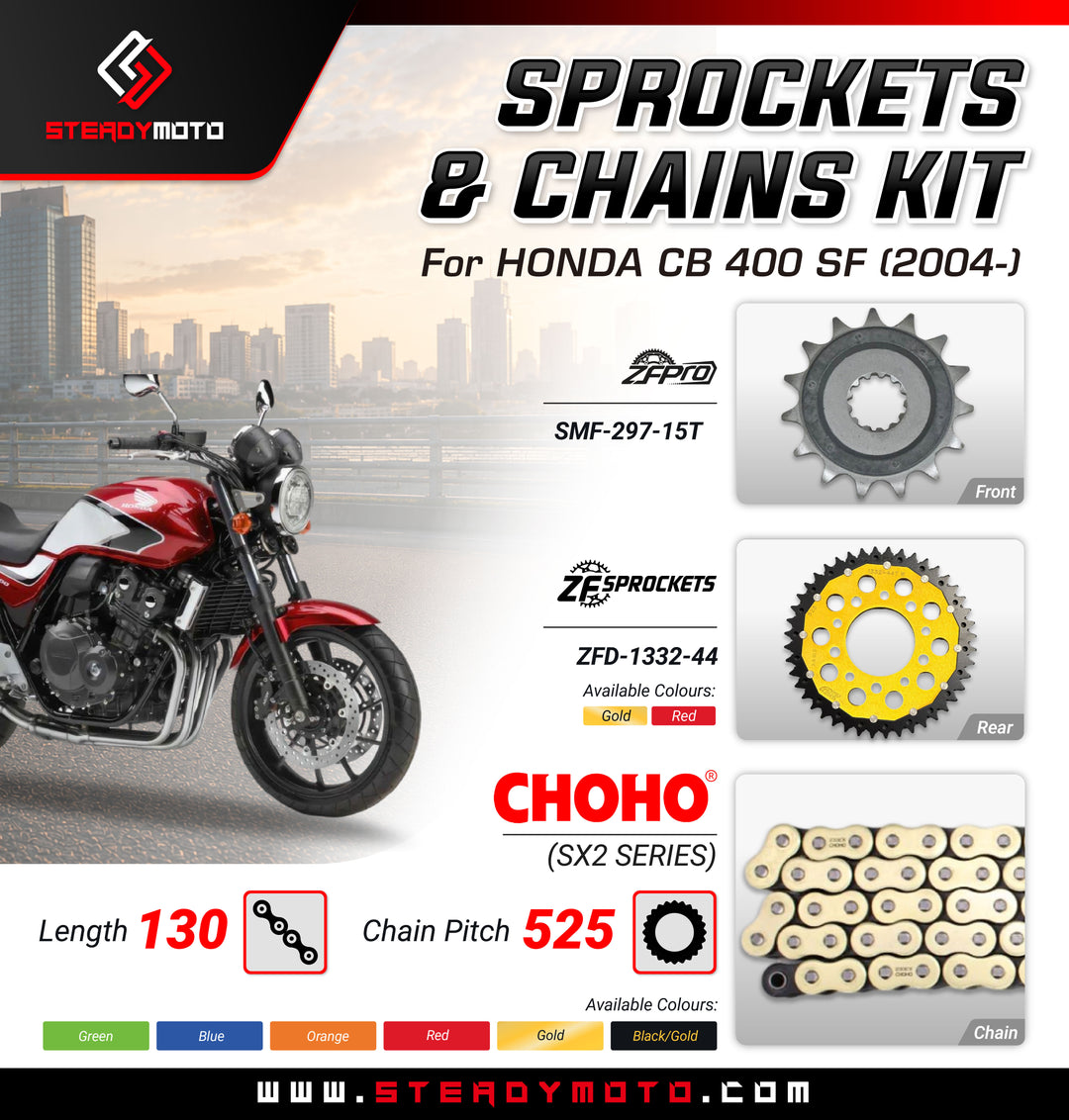 ZF Sprockets & CHOHO Chains for HONDA CB 400 SF (2004-)