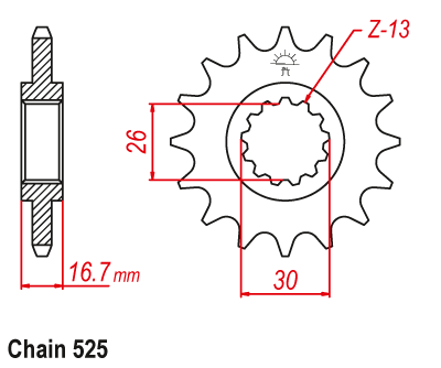 ZF Front Sprocket with Rubber Bushing for HONDA CB 650 R & CBR 650 R (2019-2023)