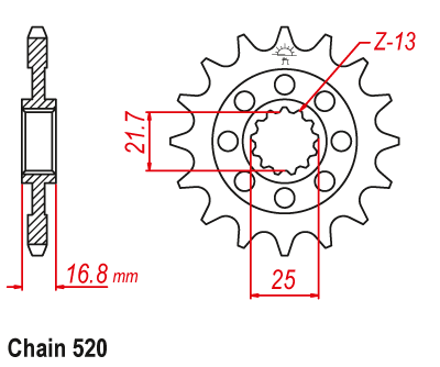 ZF Front Sprocket with Rubber Bushing for HONDA NC 700 / 750 X