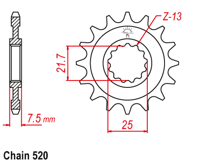 ZF Front Sprocket with Rubber Bushing for KAWASAKI ZX-6R Ninja (2019-2024)