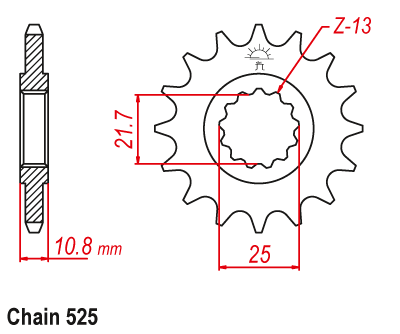 ZF Front Sprocket with Rubber Bushing for YAMAHA YZF-R6 (2006-2024)