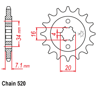 ZF Front Sprocket with Rubber Bushing for KTM 125 / 200 Duke & RC Models