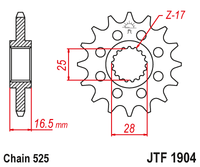 ZF Front Sprocket with Rubber Bushing for KTM 1050/1090/1190 Adv, 1290 Superadv / Superduke & 1390 Superduke Rseries