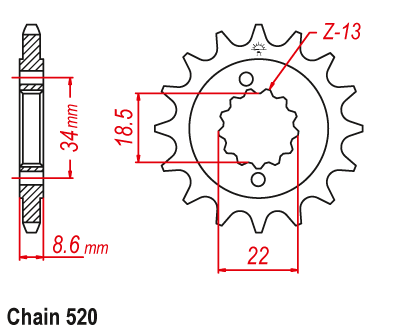 ZF Front Sprocket with Rubber Bushing for HUSQVARNA Svartpilen 401 & KTM 390 Adv / Duke / RC