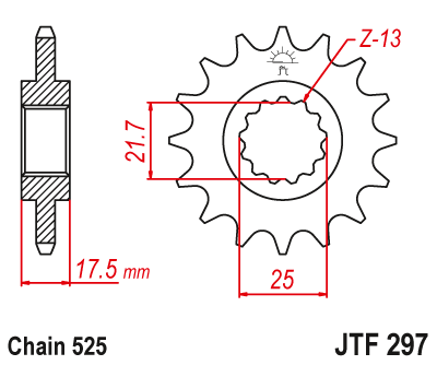 ZF Front Sprocket with Rubber Bushing for HONDA CB 400 Super Four (1999-2007)