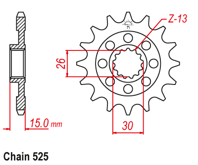 ZF Front Sprocket with Rubber Bushing for BMW M 1000 R / RR & S 1000 R / RR / XR