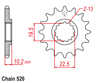 ZF Front Sprocket with Rubber Bushing for SUZUKI DRZ 400 SM (2000-2024)