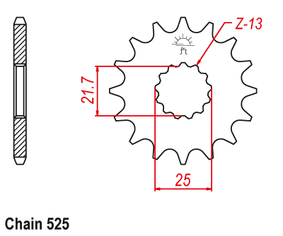 ZF Front Sprocket with Rubber Bushing for selected TRIUMPH models