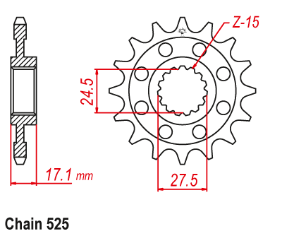 ZF Front Sprocket with Rubber Bushing for DUCATI Streetfighter & Multistrada V4/V4S & 1199/1299 Panigale / S / R